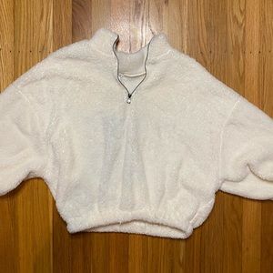 Cropped Fluffy Quarter Zip